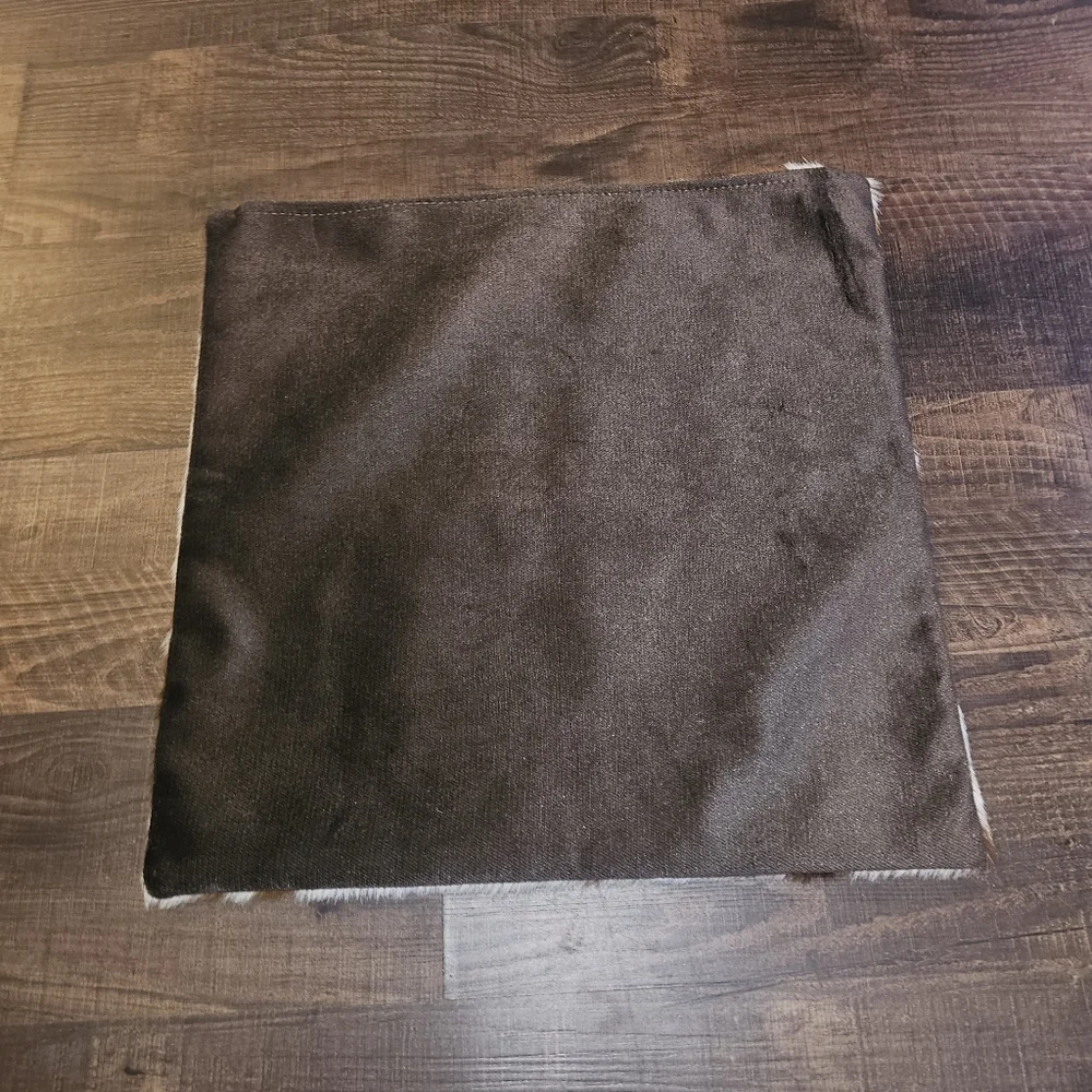 Brown and White Cowhide Throw Pillow Cover - Rustic Home Accent
